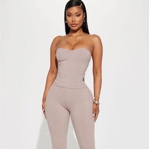 BRAND NEW Fashion Nova Nicolette Snatched Tube Top - Sand Size L